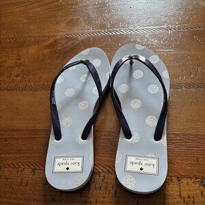Kate Spade Light Blue Polka Dot Flip Flops New Size 8B